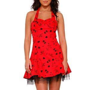 🌟Hearts & Roses || Red Tattoo Mini Dress